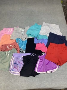 Lot Of 16 Girl’s Size 6 Assorted Colors Cotton/Mesh Athletic Lightweight Shorts - Picture 1 of 15