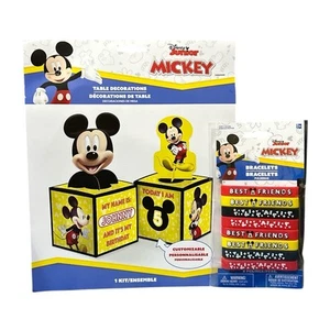 Disney Mickey Mouse Birthday Party Table Decorating Kit & Bracelets New - Picture 1 of 4