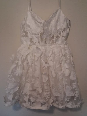 Mujer Moda Nova Bordado Corsé Mini Vestido Blanco Nuevo XL Boda Novia Foto 1 de 4