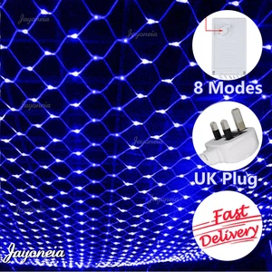 LED Fairy String Net Mesh Curtain Lights Christmas Party Garden Outdoor Decor UK - Picture 1 of 18