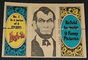 1968 TOPPS LAUGH-IN FOLDEES CARD #76 RARE PRINTED IN CANADA ROWAN MARTIN LINCOLN