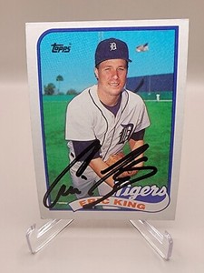ERIC KING 1989 Topps #238 autographed signed baseball card TIGERS 89 Auto