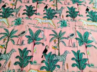 Tela de algodón estampada floral india de 25 yardas tela de costura artesanal natural Foto 1 de 4