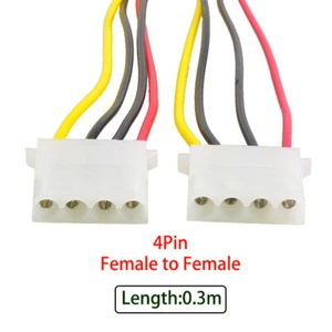 Cable de extensión de alimentación de 30 cm 4 pines LP4 Molex hembra a hembra - Imagen 1 de 5