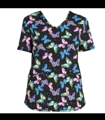 Scrubstar Womens Blissful Flutters V Neck Scrub Top Medium New with Tags Stretch - Image 1 of 4