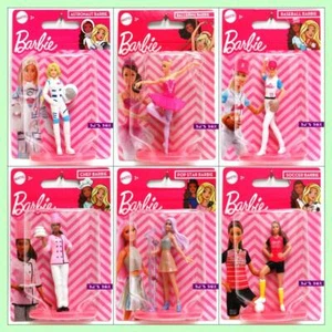 Barbie Mini Dolls 6 Lot Astronaut Ballerina Baseball Chef Pop Star Soccer 2.5" - Bild 1 von 8