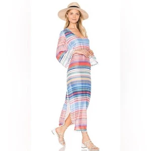 Seafolly Tibetan Travel Kashmir Stripe Kaftan Cover Up Size Small - Picture 1 of 8