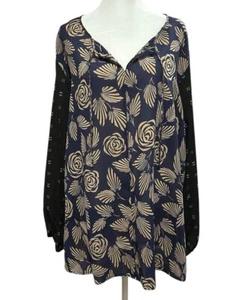 Koos Of Course Size 2X Navy Blouse Top - Picture 1 of 5