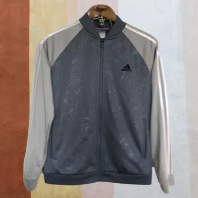 Chaqueta deportiva ADIDAS estampado floral en relieve azul/gris juvenil mediana 12/14... Foto 1 de 4