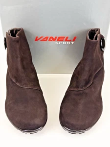 Vaneli Sport Angel TMORO Suede Women's Brown Shoes Booties Size 9W New In Box - Picture 1 of 11
