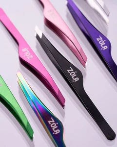 TWEEZERS ZOLA PROFESSIONAL BEVELED COLOR TWEEZERS FOR EYEBROWS - Picture 1 of 5