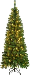 Vickerman Salem Pencil Pine Green Christmas Tree, with 150 LED Lights 4.5' x 24" - Picture 1 of 1