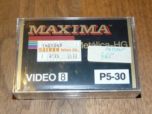 Maxima Video 8 P5-30 Leerkassette Videokassette neu in Folie, vintage video tape - Bild 1 von 3