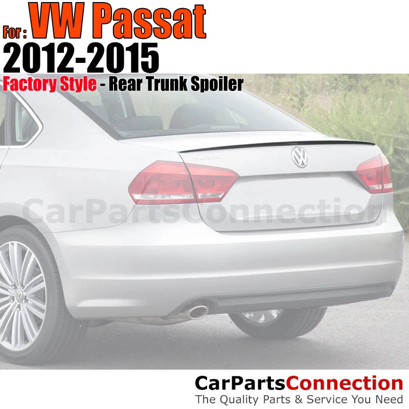 Primer ABS Rear Trunk Spoiler Wing Stick-On For 12-15 Volkswagen Passat No Drill - Image 1 of 1