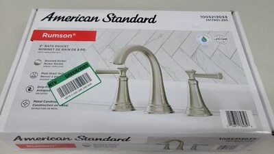 Grifo de baño American Standard Rumson 8" 2 manijas amplio - níquel cepillado Foto 1 de 3