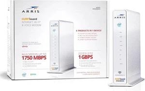 ARRIS SURFboard SVG2482AC DOCSIS 3.0 Cable Modem & Dual Band WI-FI 4-Port Router - Picture 1 of 8
