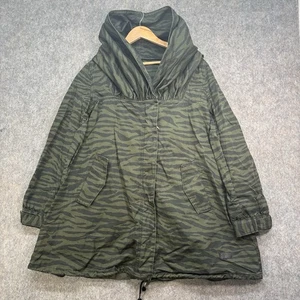 Adidas Originals Parka Jacket Womens Size Uk 8 Green Black Zebra Print - Picture 1 of 12