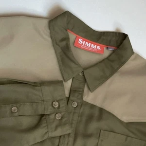 Simms Men's Blacks Ford Green L/S Button Front Shirt Size - XXL Fishing Outdoors - Picture 1 of 10
