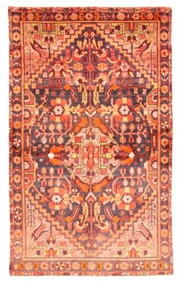 Alfombra de lana oriental anudada a mano vintage negra tradicional de 4'2" x 6'11" Foto 1 de 4