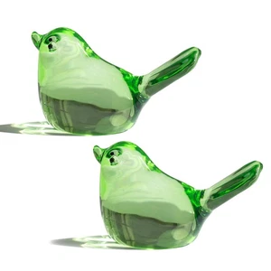 2er Set handgefertigte Glas Vogel Figuren - mundgeblasene Glas Vögel Kristall Art Decora... - Bild 1 von 6