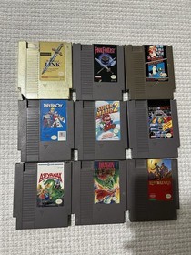 9 NES Games Lot Zelda II Final Fantasy Mario 2 Dragon Warrior Tested