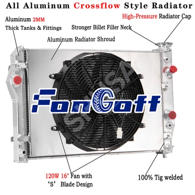 3Row Radiator&Shroud Fan For 1993-2002 Chevy Camaro Z28 Pontiac Firebird 5.7L V8 Foto 1 de 4