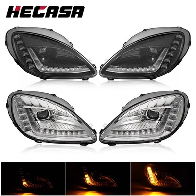 Black/Chrome LED Sequential Projector Headlight For Chevy Corvette C6 2005-2013 Foto 1 de 4