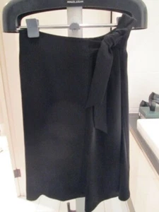 MAX MARA main line, flowy skirt, A line, bow, contrast black fabrics, IT48, BNWT - Picture 1 of 12