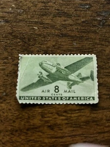 1941 8 CENT, DOPPELPROPELLER FLUGZEUG BRIEFMARKE - Bild 1 von 1
