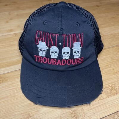 Ghost Town Troubadours Estilo Envejecido Gorra Calaveras Snapback Malla Banda GTT Foto 1 de 4