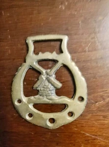 Brass Windmill Equestrian Medallion Bridle Ornament - Picture 1 of 2