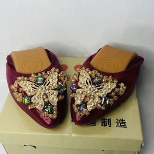 Women Ballet Flats Rhinestone Wedding Ballerina Shoes Foldable Sparkly EAU 42 - Picture 1 of 2