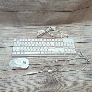 MageGee Gaming Keyboard With Mouse, Rainbow Backlit LED Wired USB Model K1 White - Picture 1 of 7
