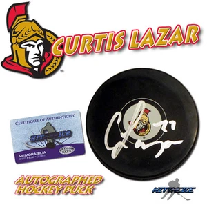 CURTIS LAZAR Signed OTTAWA SENATORS Puck w/COA "NEW" #1 - Picture 1 of 1