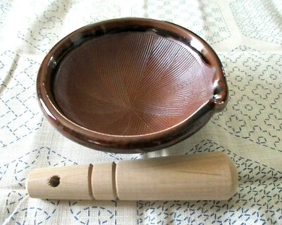 Juego de mortero y mortero Koishiwara Ware Hizan Suribachi mini tazón de molienda comida de Japón  Foto 1 de 4