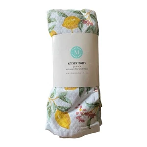 Martha Stewart Kitchen Towels - 8 Pack, Lemon Floral Design, 16" x 28", 100% Cot - Picture 1 of 2