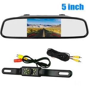 5" Car Rear View Mirror Monitor Reverse Backup Camera System HD Night Vision - Picture 1 of 12