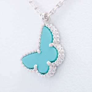 Van Cleef & Arpels Sweet Alhambra Papillon Turquoise Necklace 750 (WG) 3.0g