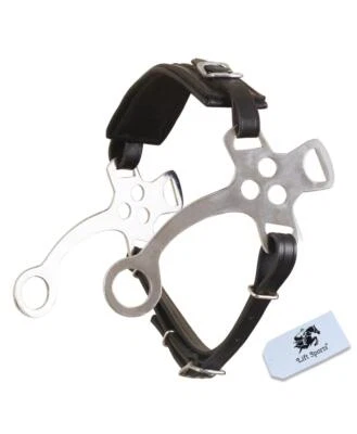 LIFT SPORTS Brown/Black Hackamore Bitless Horse Bit with Adjustable Leather Bridle Steel