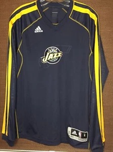 Camisa de tiro Utah Jazz adidas ClimaCool azul marino manga larga para hombre identificación de jugador pequeño - Imagen 1 de 11