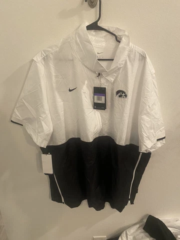 Iowa Hawkeyes Nike Repel Lockdown 1/2 Zip White Golf Jacket Men's 3XL $70 Cover