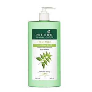 Biotique Fresh Neem Anti Dandruff Shampoo and ConditionerControls Dandruff 650ML - Picture 1 of 4