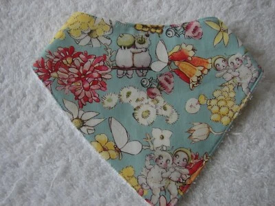 Gumnut Babies Green Bandana Dribble Bibs Cotton Front Towelling Back Handmade - image 1 of 2