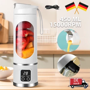 Elektrisch Entsafter Tragbar Mixer Smoothie Maker Saftmixer für Auto Sport Reise - Bild 1 von 12