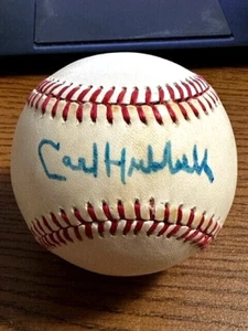 CARL HUBBELL 3 SIGNED AUTOGRAPHED ONL FEENEY BASEBALL! NY Giants! HOF! - Picture 1 of 2