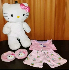 Build a Bear White Original Hello Kitty w/Pink Bow Outfit Slippers RARE! Plush C - Picture 1 of 13