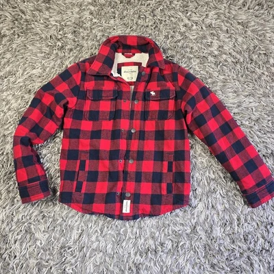 Abercrombie Niños Chaqueta Juvenil 13/14 Rojo Sherpa Forrado Buffalo Cuadros Chaqueta Foto 1 de 4