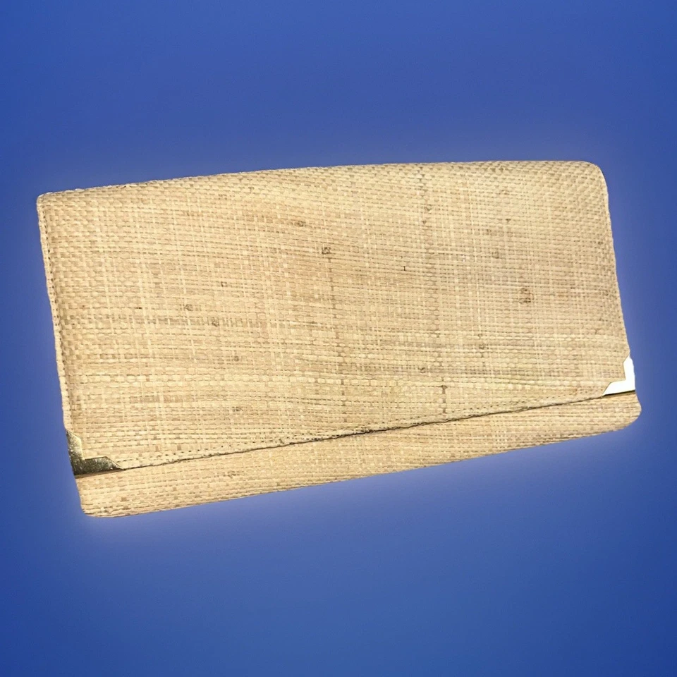 Vintage Harry Levine Straw Clutch Purse With Gold Hardware - Image 1 of 4