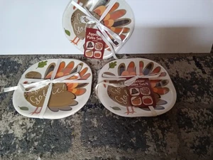 12 Platos Cuadrados para Almuerzo de Melamina Gobble Acción de Gracias 8", 4 Diseños - Imagen 1 de 6