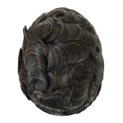 Nuevo sistema de reemplazo de cabello humano toupee piel súper ultra delgada para hombre 90 % Foto 1 de 4